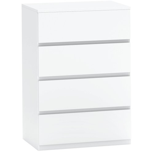 HOMCOM Chest of Drawers, 4 Drawers Storage Cabinet Floor Tower Cupboard for Bedroom Living Room, White