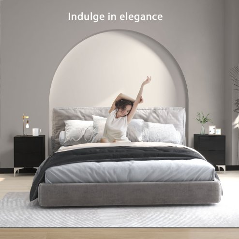 HOMCOM Bedside Tables Set of 2, Modern Nightstand with 2 Drawers, Small Sofa End Tables with Storage and Steel Legs for Bedroom, Living Room, Black