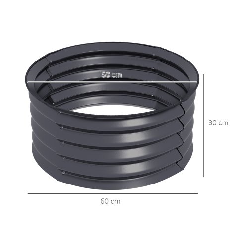 Outsunny Steel Raised Beds for Garden Set of 2, Outdoor Elevated Planter Box with Safety Edging, Easy-to-assemble Stock Tank for Growing Flowers, Herbs and Vegetables, Dark Grey