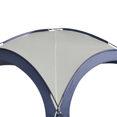 Outsunny 3.5 x 3.5M 6-8 Person Camping Gazebo, Outdoor Event Shelter Dome Tent Garden Sun Shelter Patio Spire Arc Pavilion Camp Sun Shade, Cream and Blue