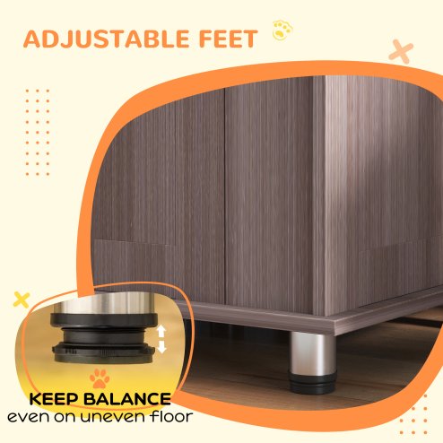 PawHut Dog Crate Furniture End Table, Pet Kennel for Medium Large Dogs with Magnetic Door Indoor Animal Cage, Purple, 95 x 55 x 75 cm