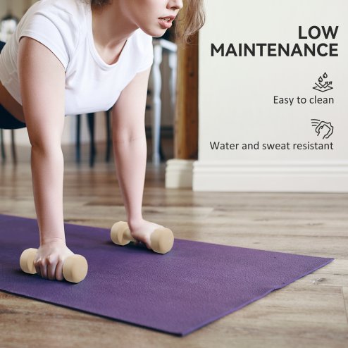 HOMCOM 10KG Dumbbells Set with Carry Case, Hand Weights for Women and Men Home Gym Weight Lifting Training, Pink, Purple, Grey, Brown