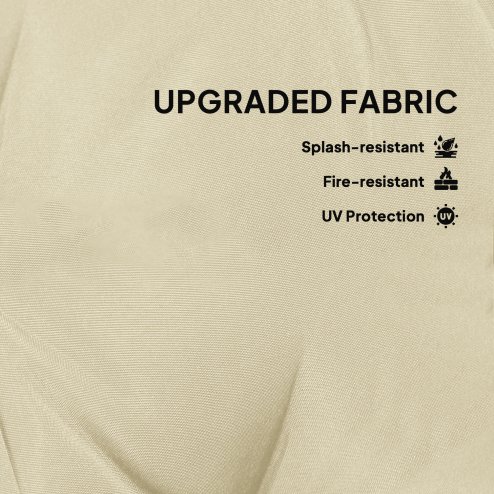 Outsunny Outdoor Seat Cushions Set of 2 with UV Protected Cover, Thick Round Chair Cushions for Patio Furniture, Tufted Design Chair Pads, 60 x 60 cm, Beige