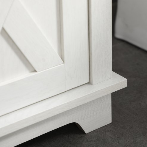 kleankin Bathroom Sink Cabinet, Under Sink Storage Cabinet with Double Doors and Shelves, White