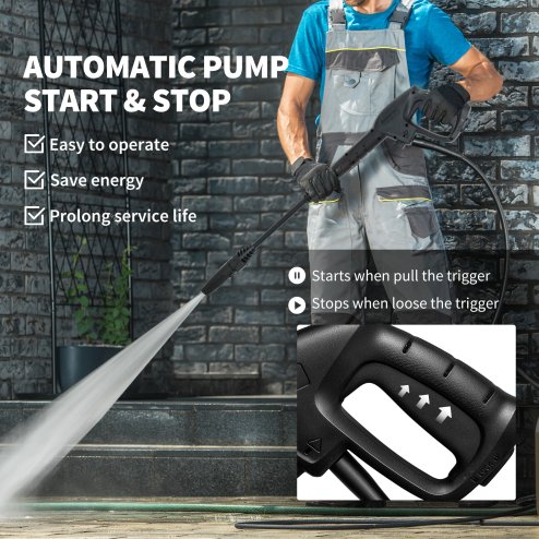 Outsunny 1800W High Pressure Washer, 150 Bar Pressure, 420 L/h Flow, Portable Power Washer Jet Wash Cleaner with Adjustable Nozzle, 6M Hose, Hose Reel, Steel Handle for Home Patio Car Driveway, Green
