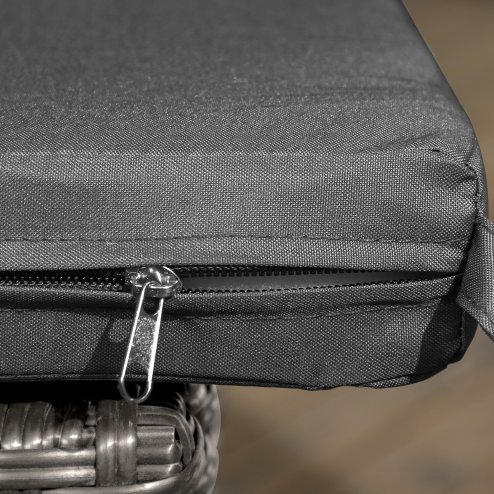 Outsunny 2 Pieces PE Rattan Garden Chairs with Cushion, Patio Wicker Dining Chairs with Backrest for Patio, Deck, Garden, Dark Grey