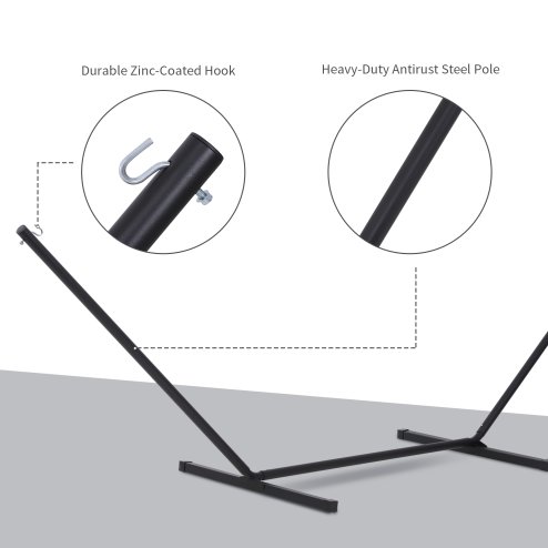 Outsunny 3.6m Extra-long Universal Hammock Stand Metal Frame Garden Camping Picnic Outdoor Patio Replacement - Stand Only