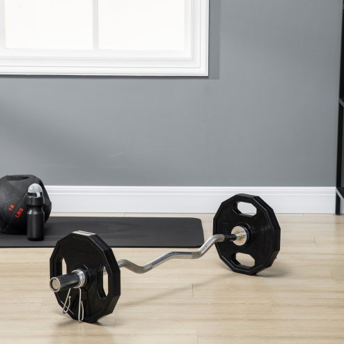 SPORTNOW Olympic Weight Plates Set, Metal and Rubber Bumper Plates Weights Discs with 2