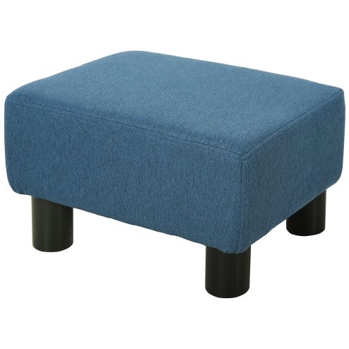 HOMCOM Linen Fabric Footstool, Small Foot Rest, Rectangle Sofa Stool for Bedroom Living Room