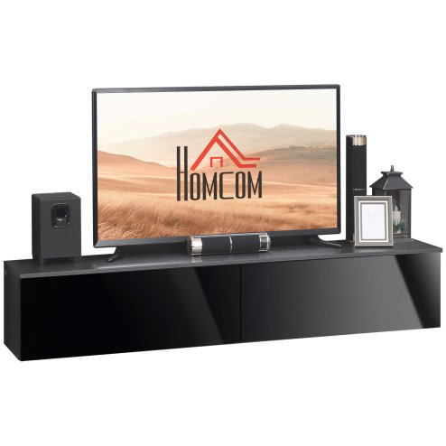 HOMCOM 160cm High Gloss Floating TV Unit Stand for TVs up to 70
