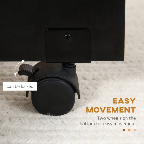 HOMCOM Folding Dining Table, Drop Leaf Table with 2-Tier Shelves, Rolling Casters, for Small Spaces, Kitchen, Black