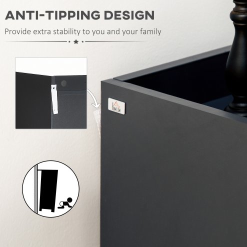 HOMCOM High Gloss Shoe Cabinet with White Doors and Open Shelves, Hallway Shoe Cupboard Storage Organiser for 15 Pairs of Shoes, Grey