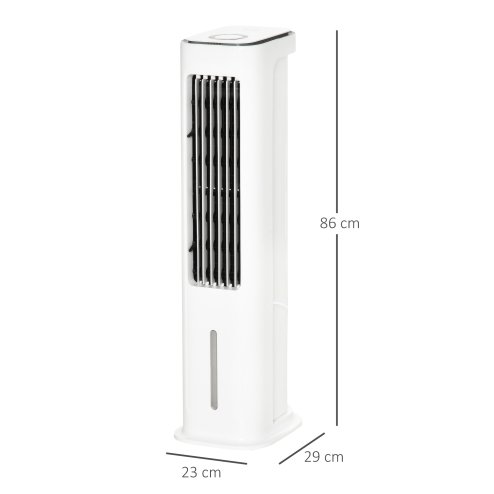 HOMCOM Evaporative Air Cooler, 5L Water Tank Oscillating Ice Cooling Fan with 3 Modes, 3 Speeds, 10H Timer, Detachable & Washable Filter, LED Display & Remote Control and Oscillation, White