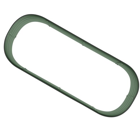 Outsunny Galvanised Raised Beds for Garden, Metal Elevated Planter Box with Safety Edging, Easy DIY for Growing Flowers, Herbs, Succulents, 150 x 62 x 30cm, Green