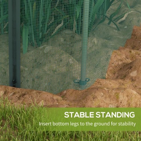 Outsunny Fruit Cage Bird Netting, Heavy Duty Fruit and Vegetable Protection Tent with Zipped Door, Anti Bird, Insects, Small Animals, 1.2 x 3.6 x 1.9m, Green