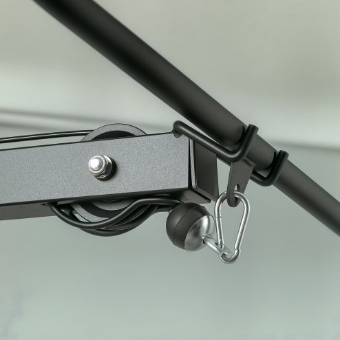 HOMCOM Lat Pull Down Machine with Extra Pulley for Seated Rows, Cable Pulley System with Adjustable Seat for Home Gym