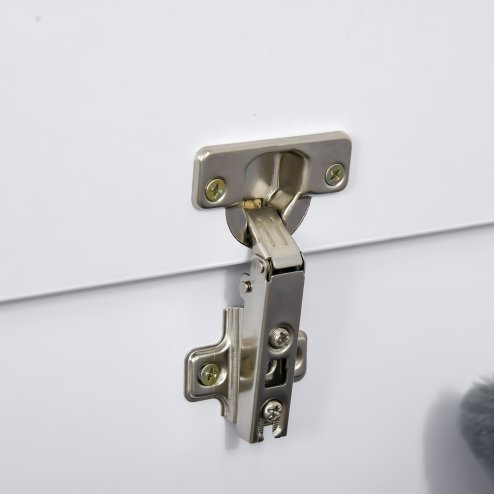 HOMCOM 113L Storage Chest, Storage Box with Flip-Top Lid and 2 Safety Hinges, Storage Trunk for Living Room, Entryway, 100 x 40 x 40 cm