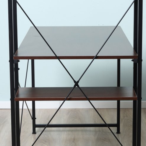 HOMCOM Computer Desk with Storage Shelves on Left or Right, Industrial Reversible Writing Desk for Home Office, Study, Easy Assembly, 120 x 64 x 121cm