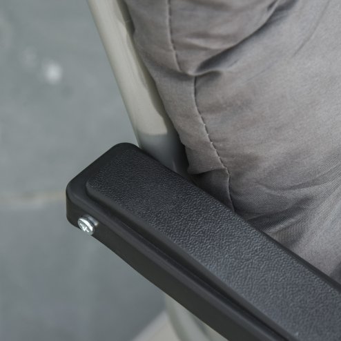 Outsunny 2 Piece Reclining Zero Gravity Chair Metal Frame Folding Garden Sun Lounger with Cushion Headrest, Dark Grey