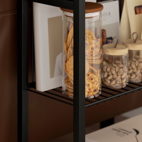 HOMCOM Side Table with 3-Tier Storage, Small Bedside Table, Sofa End Table with Steel Frame for Living Room, Bedroom