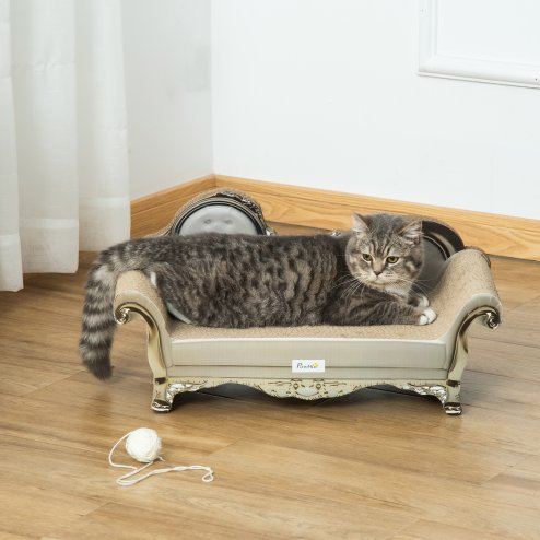 PawHut Cat Scratching Board, Cat Scratching Pad for Indoor Cats, Cat Scratcher with Catnip, 60 x 29.5 x 29cm - Brown