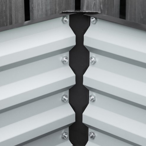 Outsunny 216L Rectangle Raised Garden Bed Box with Weatherized Steel Frame for Vegetables, Flowers and Herbs, 120 x 60 x 30.5cm, Grey