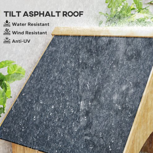 Outsunny Small Shed, Wooden Garden Storage Shed with 3 Shelves, Outdoor Tool Storage Cabinet with Tilt Roof and Lockable Door, 77.5 x 54.2 x 179.5 cm, Natural