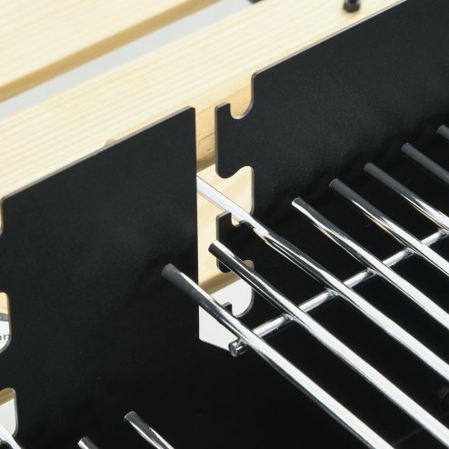 Outsunny Charcoal?BBQ?Grill, Barbecue?Trolley with Double Adjustable Grill, Side Table, Storage Shelf and Wheels for Outdoor Garden Party Cooking, Black