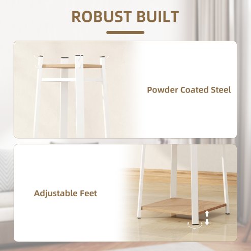 HOMCOM Coat Rack with Storage, Freestanding Coat Stand with 8 Hooks and 3-Tier Shelf, Clothes Rack for Bedroom, Entryway