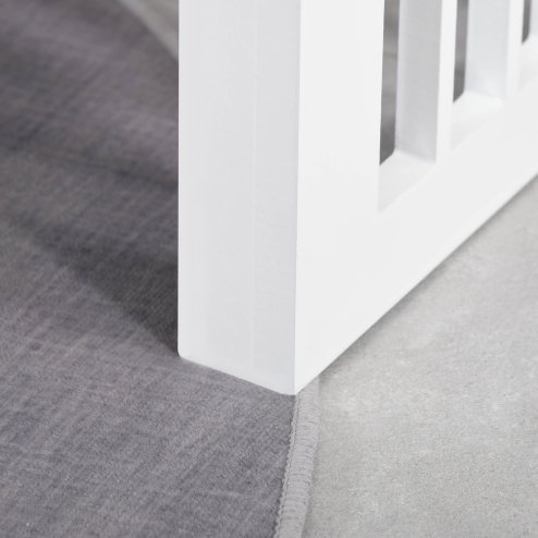 PawHut Raised Dog Bowl Feeding Bowls with Stand for Extra Small and Small Dogs Elevated Pet Bowls Water Food Feeder 44L x 24W x 15H cm - White