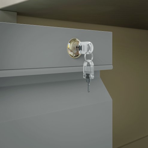 Vinsetto 3-Drawer Filing Cabinet with Lock, Mobile Steel File Cabinet for A4, Legal and Letter Size, Under Desk Drawers with Pre-Assembled Body for Home Office, 39 x 48 x 60 cm, Grey