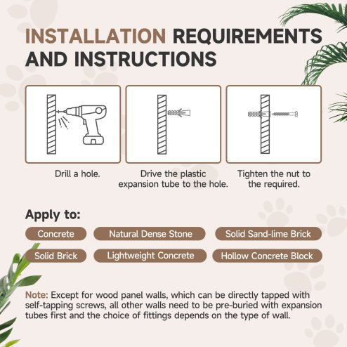 PawHut Cat Wall Shelves, 4 Piece Wall-Mounted Cat Tree with Steps, Ladder, Jumping Platforms, Scratching Posts, Toy Ball, Cat Wall Furniture for Indoor Cats, Light Grey