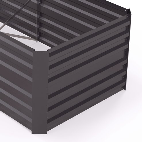 Outsunny Raised Beds for Garden, Galvanised Steel Outdoor Planters with Multi-reinforced Rods for Vegetables, Plants, Flowers and Herbs, 180 x 90 x 59 cm, Dark Grey