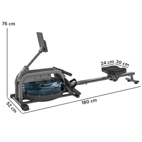 SPORTNOW Water Rowing Machine, Rowing Machines for Home Gym with Adjustable Resistance, Wheels, LCD Monitor, Elevated Tablet Holder, Vertical Storage, for Cardio Training