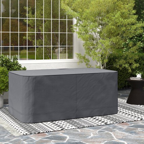 Outsunny Garden Furniture Cover, Waterproof Windproof 420D Heavy Duty Oxford Fabric Rattan Furniture Cover, Rectangular Outdoor Table Chair Set Cover, 235 x 135 x 94cm