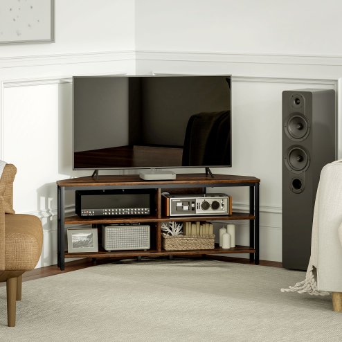 HOMCOM Corner TV Stand Cabinet, TV Unit for TVs up to 50