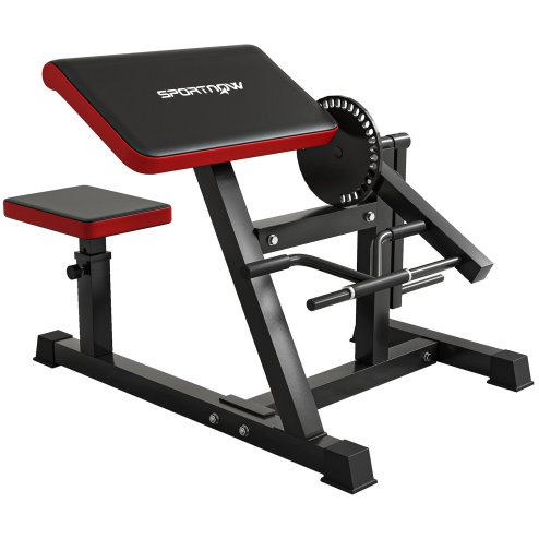 SPORTNOW Adjustable Preacher Curl Bench, Multi-Functional Weight Bench with Handlebar and Elbow Cushion for Home and Outdoor Gym