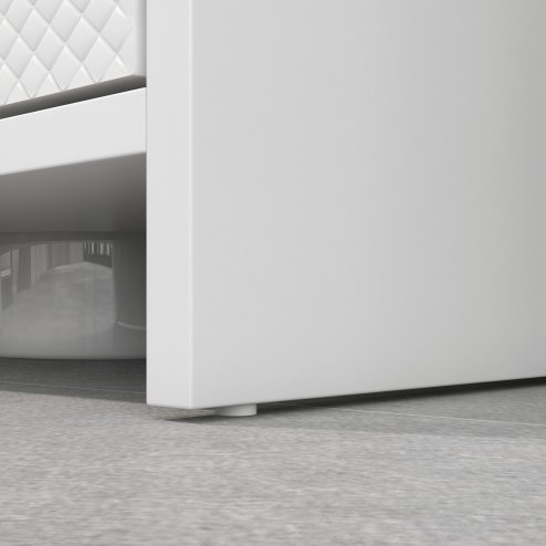 HOMCOM Under Sink Bathroom Cabinet, Freestanding Under Sink Cabinet with 2 Doors and Shelf for Basin without or with Pedestal, White