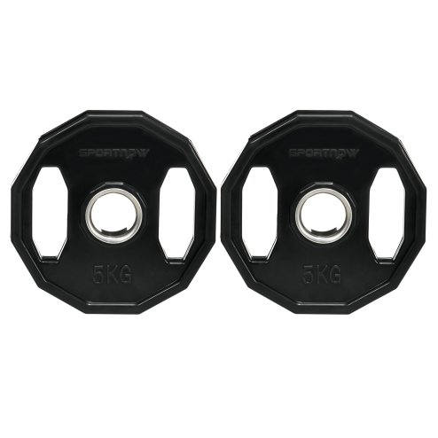 SPORTNOW Olympic Weight Plates Set, Metal and Rubber Bumper Plates Weights Discs with 2