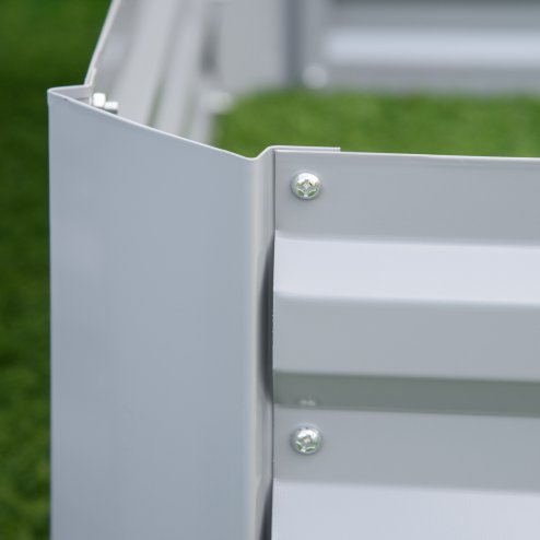 Outsunny Set of 2 291L Raised Garden Bed, Elevated Planter Box with Galvanised Steel Frame for Growing Flowers, Herbs, 100 x 100 x 30 cm, Grey