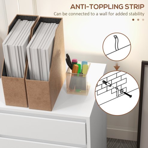 HOMCOM Mobile Filing Cabinet with 4 Drawers, Under Desk Storage Cabinet for Home Office, White