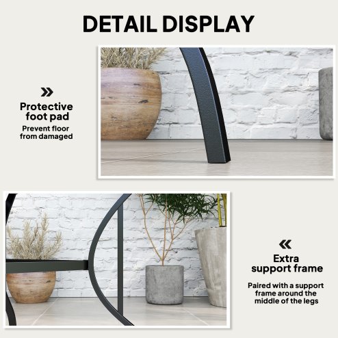 Outsunny 94 x 94 cm Garden Dining Table with Parasol Hole, Square Patio Table with Slatted Metal Plate Top, Black