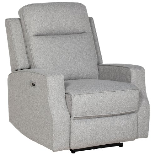 HOMCOM Electric Fabric Recliner Armchair, Reclining Chair with Adjustable Leg Rest, USB Port, for Limited Space Home Living Room, Grey