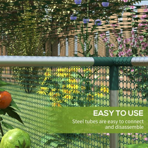 Outsunny 8' x 4' Crop Cage, Plant Protection Tent with Zipped Door and Galvanised Steel Frame, Fruit Cage Netting Cover for Garden and Outdoors Green