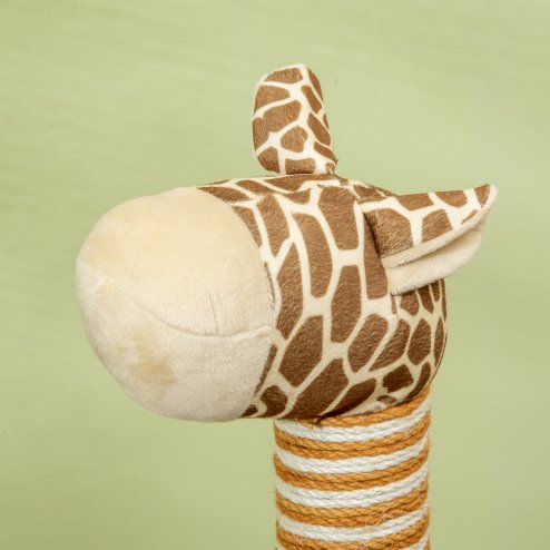 PawHut Cat Tree for Indoor Cats Cute Giraffe Kitten Play Tower w/ Scratching Posts, Tunnel, Toy Ball, 48.5 x 34.5 x 101cm - Beige