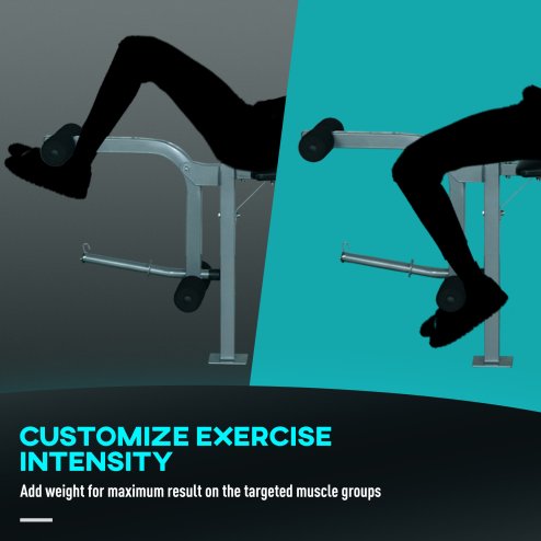 HOMCOM Heavy Duty Adjustable Multi Gym Chest Leg Arm Weight Bench w/4 Incline Postions - Black/Silver