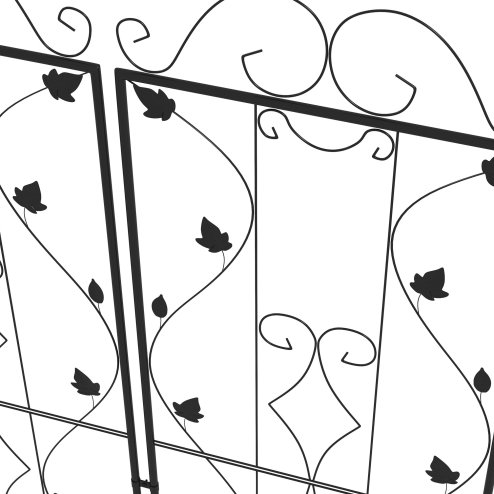 Outsunny Set of 2 Garden Trellis, Metal Trellis for Climbing Plants Support Frames, 50 x 181cm, Leaf Design
