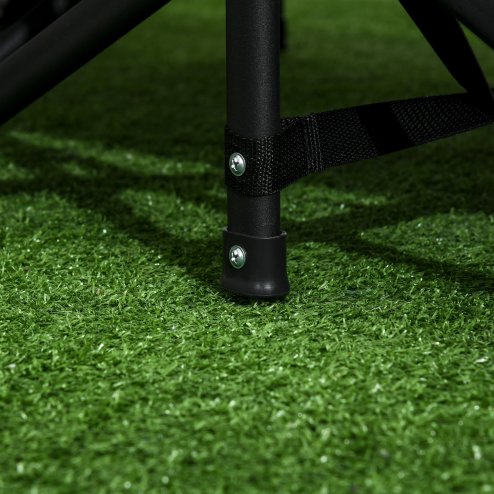 Outsunny Camping Bed for Adults, Single Folding Camp Bed, Padded Portable Camping Cot for Sleeping, with Carry Bag, Side Pocket and Cup Holder for Outdoor, Travel, Fishing, Black