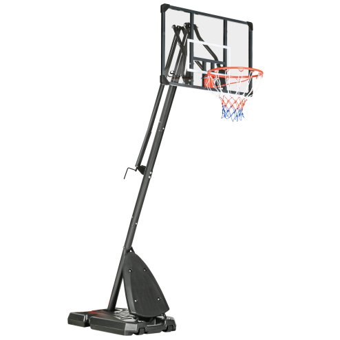 SPORTNOW Basketball Hoop Outdoor, Height Adjustable Basketball Hoop and Stand with Weighted Base, Portable on Wheels, 2.4-2.9m, Black