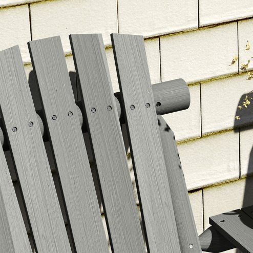 Outsunny Wood Patio Chair Bench 2 Seats with Centre Coffee Table, Garden Bench for Lounging and Relaxing Outdoors, Grey